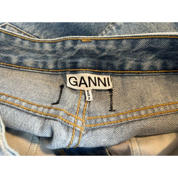 Ganni Jeans Denim Size 25 Washed Indigo Straight Leg - Picture 4 of 6